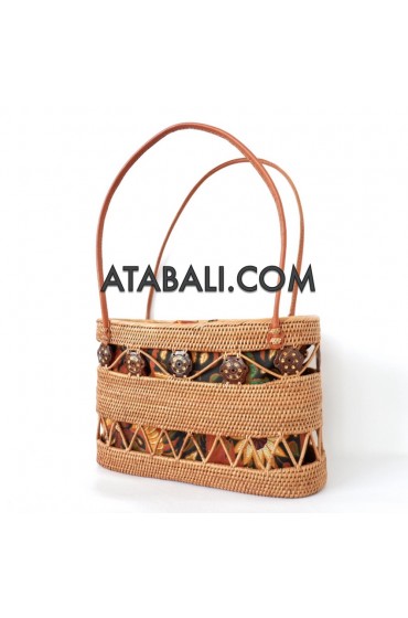 Ata rattan women handwoven bag ethnic design